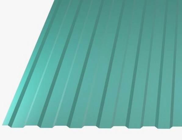 Профнастил стальной стеновой односторонний плоский гладкий водная синь С10 0,4х10х1100х1160 мм ТУ 26.61.12-005-21469636-2019 фото